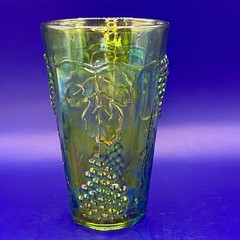 vintage Indiana Glass Company Iridescent «Harvest Grape» tumbler «Harvest Blue»