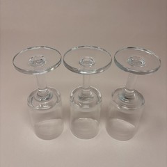 3 VTG Dansk Karin Red Wine Glasses 7 3/8” Blown Crystal MCM Kelly Simpson EUC