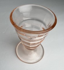 Beautiful Pink Glass Block Optic Tumbler Vase Cocktail Glass