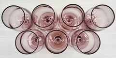 (7) Libbey Premiere Pink Water Goblets Set Vintage Elegant Classic Stemware Lot
