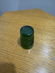Anchor Hocking Sandwich Forest Green Oatmeal 5 oz Juice Glass Vtg