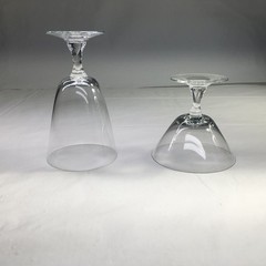 Orrefors Crystal Sven Air Bubble In Stem Water Glass And Champagne Glass Vintage