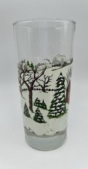 1 Libbey Winter Village drinking glass highball Sleigh Ride Christmas tumbler