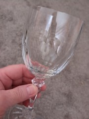 Galway Irish Crystal Shannon Water Wine Goblet Glass Cut Panels Set Of 2
