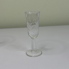 Vintage Etched Cut Crisscross Stemmed Cordial Shot Liquor Glasses Set Of 8