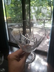(4) Water goblet 6-5/8″ Glasses, Crystal Baccarat Epron Cut base Signed aft 1936