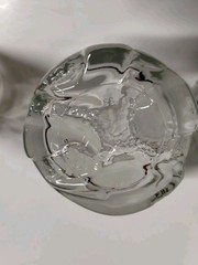 Vtg Devalbor Italy Gold Wheat Handblown Frosted Ice Bucket Highball & Rock Glass
