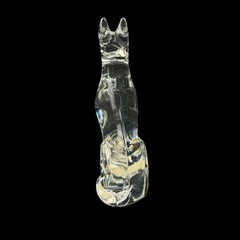 Authentic Baccarat France Clear Crystal Egyptian Dog Figurine Sculpture 6.5”