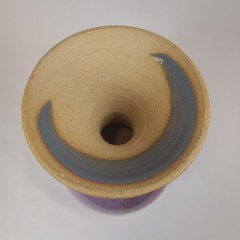 Studio Art Pottery Goblets Set of 2 Pink Lavender and Blue Gray
