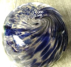 Cobalt Blue Tumbers,Pair Hand Blown Signed Dated 2000,