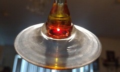 Vtg Red/Amber/Honey Hand-Blown Wine Goblet 8.5″ Pontil Scar. BEAUTIFUL. Named??