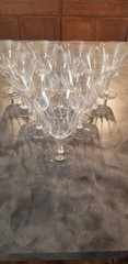 Discontinued Vintage 1960s Royal Moselle Doric Collection crystal water goblets.