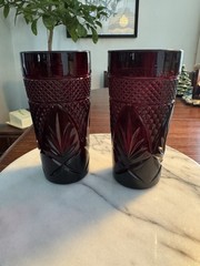 Ruby Red Cristal D’Arques – Durand Coolers 6.25” Set of 2 France