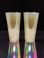 vintage set of 2 jeanette marigold lusterware 12oz drinking glasses