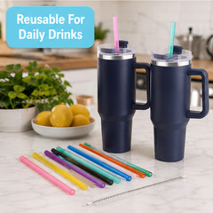 Replacement Straws for Stanley 40 oz Tumbler 10 Pack with Brush