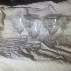 Set Of 3 Waterford Lismore 5-7/8” Claret Wine Glasses 6oz