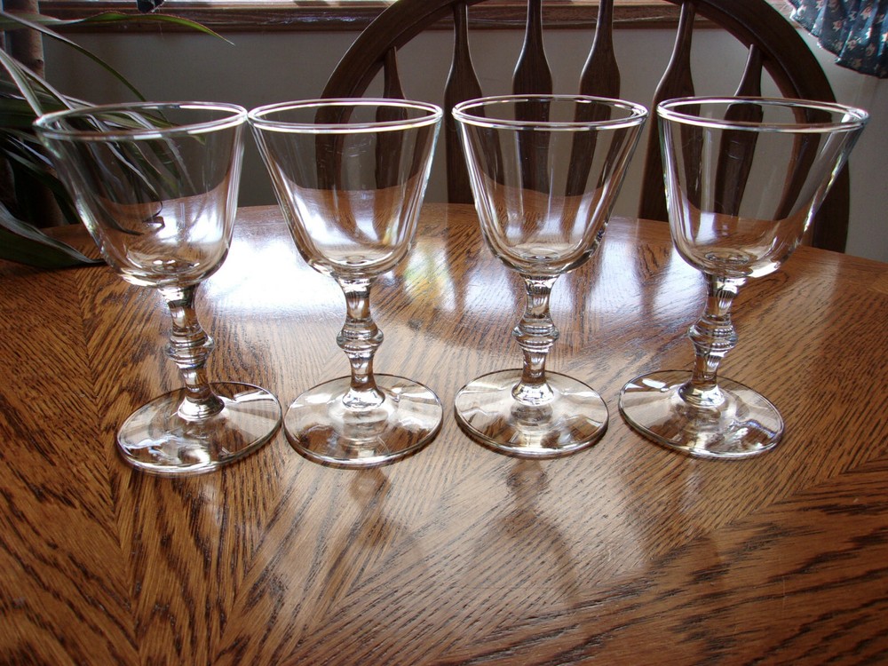 Liquor Cocktail Georgian Wine Blown Crystal Knob Stem 4 Oz – Set of 4