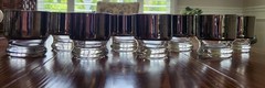 Vintage Dorothy Thorpe Style Cocktail Glasses With Platinum Fade Set Of Eight