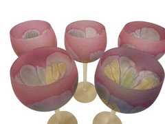 Discontinued Nouvea Purple Watercolor Blown Art Glass Beverage Set – Stunning