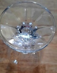 Import Assoc Clear Etched Glass Cascade Wine Stem Multifaceted Ball on Stem