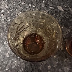 Vintage Libby Amber Glass Country Garden Daisy Flower MCM 1960s 1970s Vibe
