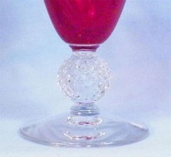 Morgantown Golf Ball Goblet Juice Ruby Glass 7643 Stem Vintage Elegant Nice Cond