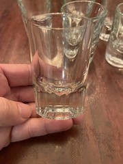 Set of 6 Vtg. Libbey Heavy Bottom Beveled Shot Glasses USA