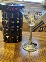 Lolita Martini Collection 7oz “Girl’s Best Friend” hand-painted Martini Glass