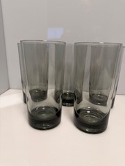 Set of 5 Vintage Federal Glass Company 12 oz Tumblers in Sundown Smoke