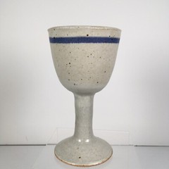 Vintage Les Mitchell Pottery Medieval Chalice Goblet Towne Potter Studio 1984