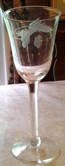 Etched Long Stem Wine Glasses, Crystal Wheat & Grapes, 6″ tall, sold separately