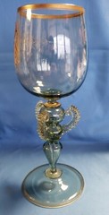 Antique VENETIAN GLASS GOBLET 12.25″ Large
