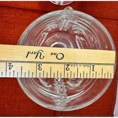 Pair of Tiki Glass Goblets Double Face Design, Pedestal Base, Polynesian Bowl