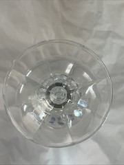 Bohemian Crystal Claudia 6.5” Wine Glasses Faceted Prism Ball Stem Set of 3