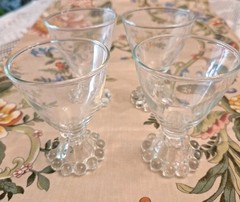 Vintage Anchor Hocking Berwick- Boopie» Clear Glass Bubble Foot Set of 4