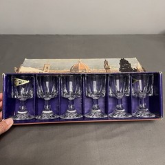 VTG Set Of 6 Royal Crystal Rock Cordial Liqueur Glasses 1.75×3.5”