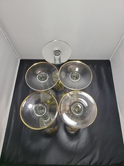 Wine Glasses W/ Grapevine Embossed W/ Gold Handpainted Vintage 5 Available (#6)