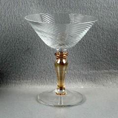 Imperial Gold by Mikasa Champagne Glass or Tall Sherbet Swirl Optic Bowl