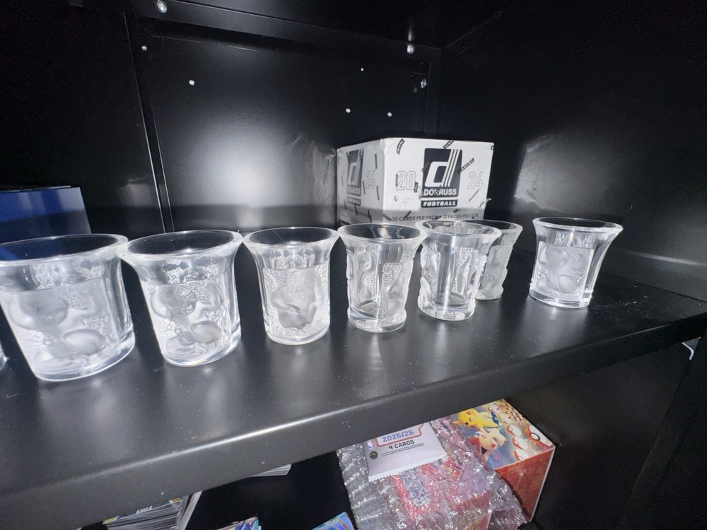 Lalique Rare Set 10 Les Enfants Cordial Aperitif Shot Glasses Cherubs