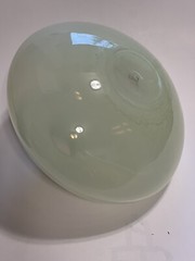 STUNNING VINTAGE YELLOW VASELINE ART GLASS VASE 20TH CENTURY