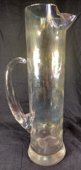 13” West Virginia Glass Draping Pearl Luster Rainbow Iridescent Cocktail Pitcher