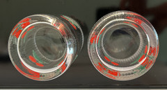 Set of 2 Ribbed Cherry Cherries Double Old Fashioned Glasses Nice!