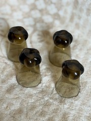 Vintage Anchor Hocking Linden Smokey Mocha Juice or Shot Glasses, Set of 4