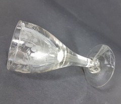 3 Glasses/Foot Cups, Hand Engraved, England, About 1860 – 1880 AL265