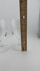Set of 2 Clear Wine Goblets 12 oz Stemmed Glasses Vintage Barware Drinkware