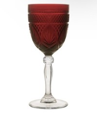 Cristal d’Arques Durand Antique Ruby Red Wine Water Goblet Crystal Set of 2