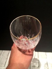 Set of 4 Rogaska Miller 8 1/4″ Inch Memoir Gold Trim Wine Glasses Signed