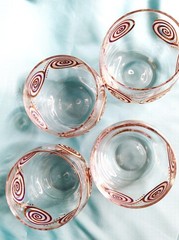 Set of 4 Vintage Atomic Design Roly Poly Cocktail Glasse