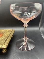 Vintage Fostoria Versailles Etched Pink Champagne Glass 6″ Set Of 2