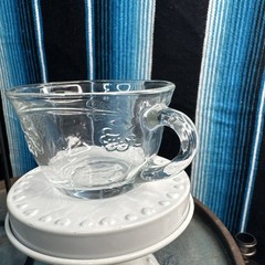 VTG Anchor Hocking Savannah Clear Glass Punch Cup With Plastic S Hook For Bowl.